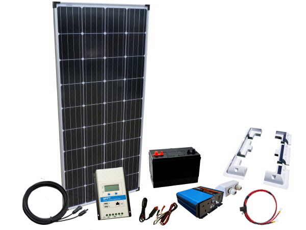 185W - 12V Off Grid Solar Kit - 500W Power Inverter