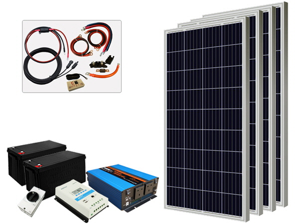 520W - 12V Off Grid Solar Kit - 1500W Power Inverter
