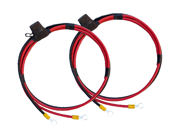 4mm² - Battery to Dual Controller Cables & Fuse Kit - 10,20,30A