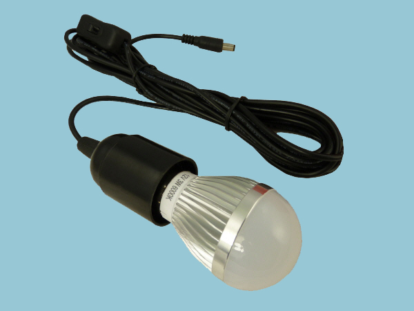 3W -12V LED Light Bulb & Lead - Sunshine Solar - Sunshine Solar