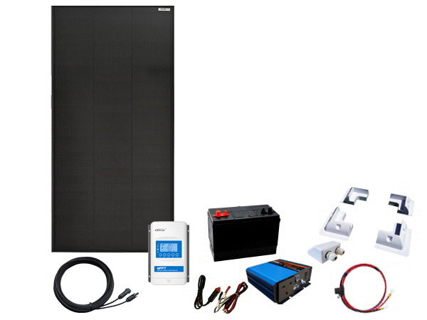 100W - 12V Off Grid Solar Kit - 300W Power Inverter