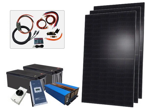 1200W - 12V Off Grid Solar Kit - 2000W Power Inverter