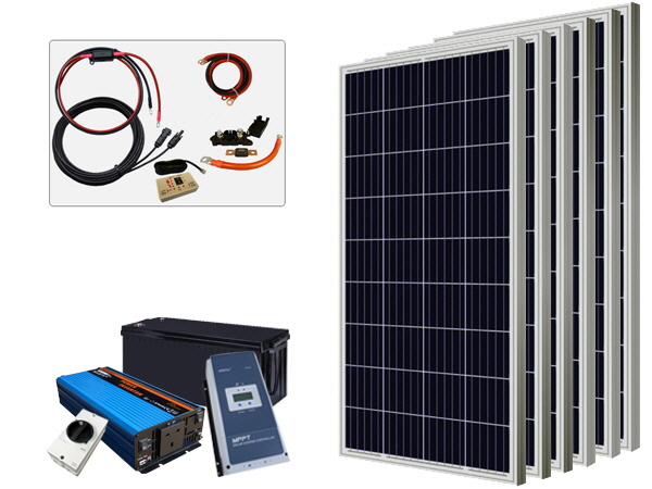 780W - 12V Off Grid Solar Kit - 1200W Power Inverter