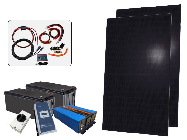 800W - 12V Off Grid Solar Kit - 2000W Power Inverter