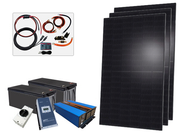 975W - 24V Off Grid Solar Kit - 2000W Power Inverter