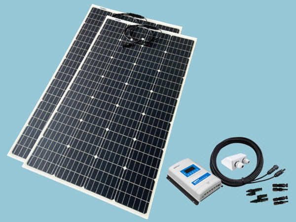 400W Flexible ETFE Solar Narrowboat Kit 12V or 24V