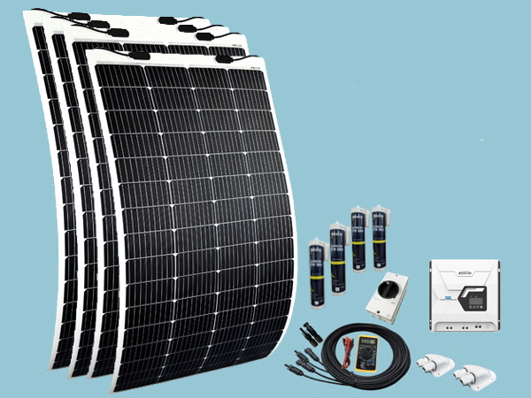 800W Flexible ETFE Solar Narrowboat  Kit 12V or 24V