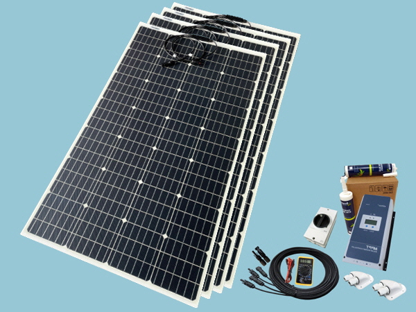 800W Flexible ETFE Solar Narrowboat  Kit 12V or 24V