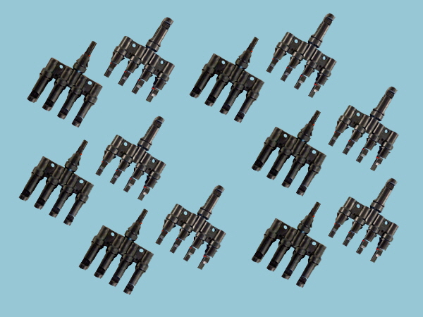 6 Pairs of MC4 Type Solar Branch Connectors (4-1) 