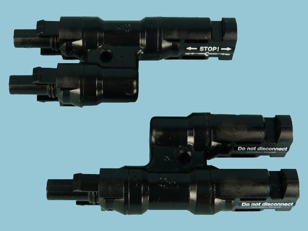 Pair of MC4 Type Solar Branch Connectors (2 to 1)